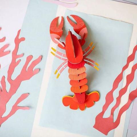 Lobster (Pink) 3D Puzzle - Premium and Unique gift 3dpuzzle, forkids, lobster, preschooler, roomdecor, sea, seaanimal, studioroof Craft from Studio Roof - Shop now at AU family concept store Mommy's Pouch