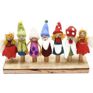 Fairies and Gnomes Finger Puppet Set - Premium and Unique gift felttoys, fingerpuppet, handmade, taratreasures, toddler Pretend Play from Taratreasures - Shop now at AU family concept store Mommy's Pouch