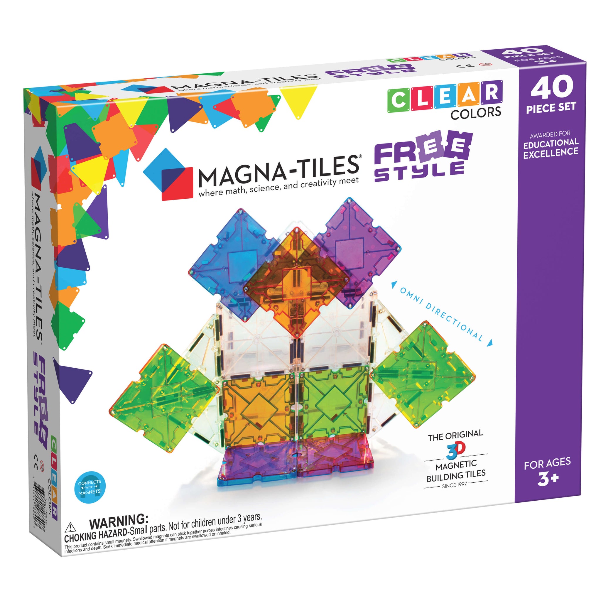 MAGNA-TILES FreeStyle 40 Piece Set - Premium and Unique gift 3+, creativeplay, forkids, magnatiles, magnettoys, preschooler, toddler Magnet Toys from Magna-Tiles - Shop now at AU family concept store Mommy's Pouch