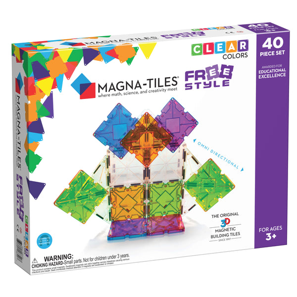 MAGNA-TILES FreeStyle 40 Piece Set - Premium and Unique gift 3+, creativeplay, forkids, magnatiles, magnettoys, preschooler, toddler Magnet Toys from Magna-Tiles - Shop now at AU family concept store Mommy's Pouch