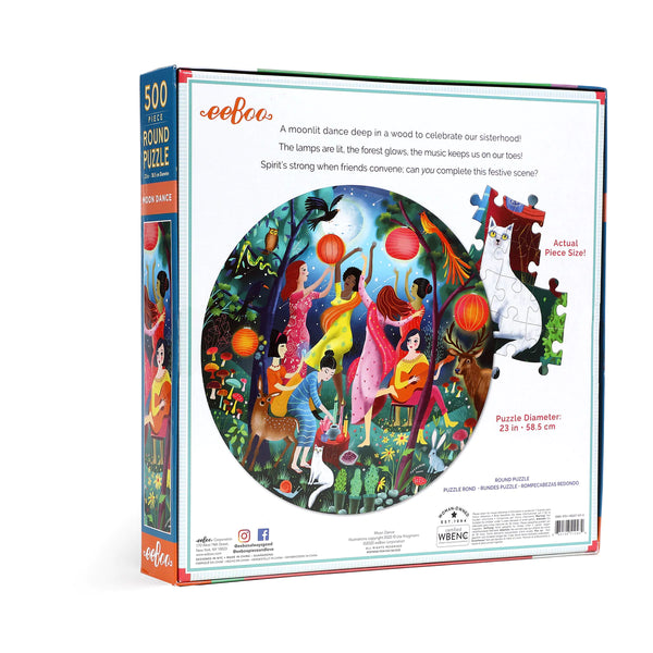 eeBoo 500pc Round Jigsaw Puzzle-Moon Dance - Premium and Unique gift 500pieces, adults, eeBoo, formoms, puzzle Puzzle from eeBoo - Shop now at AU family concept store Mommy's Pouch