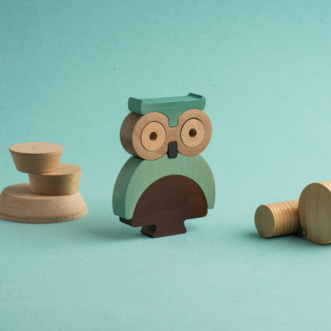 Owl -Stacking Puzzle Figure Toy - Premium and Unique gift animals, animiwoodworkshop, forkids, greece, handmade, montessoritoy, owl, sensorytoy, stackingtoy, toddler, woodenanimals, woodenpuzzle, woodentoy Wooden Toys from Animi Wood Workshop - Shop now at AU family concept store Mommy's Pouch